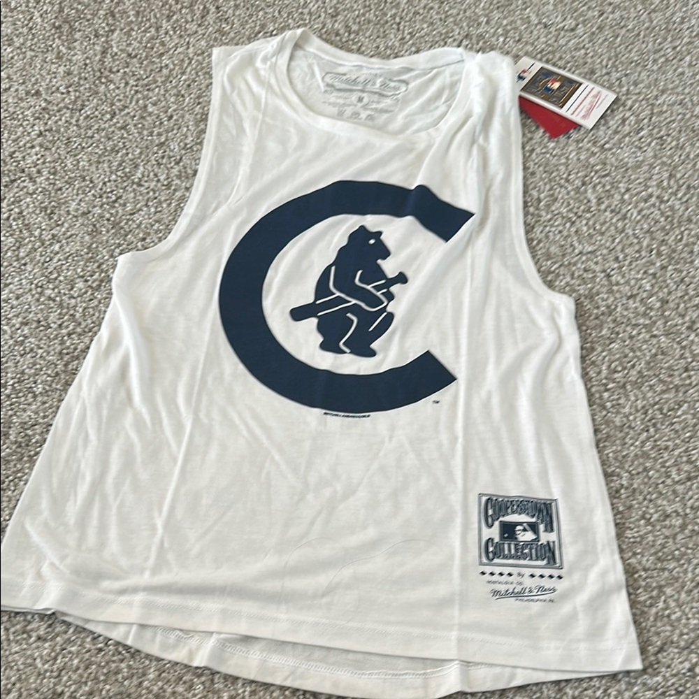 NWT Mitchell & Ness W’s White Tank Top Chicago Cubs